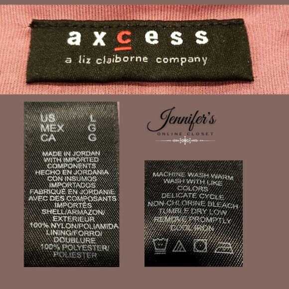 3/$30 Axcess Women's Multi-Colored V Neck Empire Waist Shirt Size Large - Picture 8 of 10